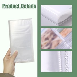 Libro Organizador de Joyas Transparente, Estuche Portátil para Aretes, Collares y Anillos, Almacenamiento Clasificado de Accesorios (50)