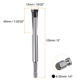 sourcing map Forstner Drill Bit 12mm (15/32") Dia YG8/C1 Tungsten Carbide Twist Wood Forstner Bits Hole Saw Auger Opener Cutter for Woodworking Drilling