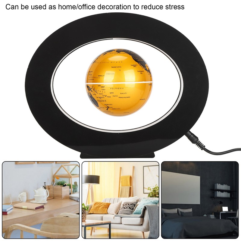Floating Globe Magnetic Levitation World Map Ball Desktop Decoration with