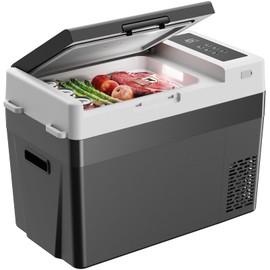 Marsail 12 Volt Refrigerator 12V Car Fridge 32QT Portable Freezer Compressor Cooler -4°F68°F, 12/24V DC 110~240 Volt AC, for Camping Travel Truck RV Home, Efficient Cooling & Large Capacity, Black