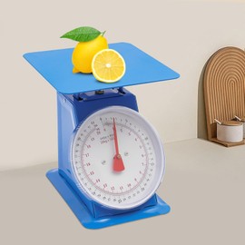 BANLICALI Kitchen Scale, 44 LBS Analog Kitchen Scale Food Scale with Weighing Pan, Modern Tabletop Meat Scale Mechanical Dial Scale Heavy Duty for Supermarkets, Food Markets Blue +/-0.66lbs