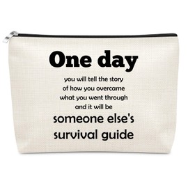 Sazuwu Inspirational Positive Quotes Makeup Bag Inspirational Friendship Gifts for Women Motivational Gifts for Teachers Cosmetic Bag Encouragement Gifts for Coworkers Birthday Present Travel Pouch