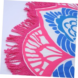 Alipis Elegant Fringed Round Beach Towel Polyester Shawls Yoga Mats Blankets Pattern Multi-use for Camping