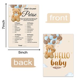 Baby Shower Games, What's in Your Purse -Double Sided, Funny Baby Party Ideas and Supplies For Girl or Boy.Cute Kids Animals Paper Pattern