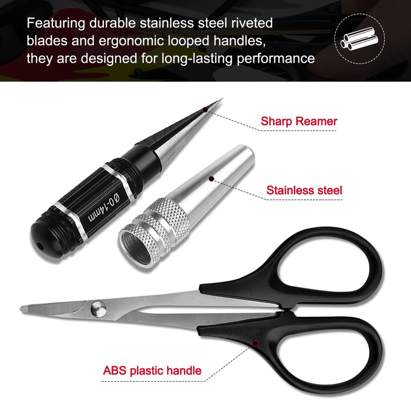 FriHobby 0-14mm RC Body Reamer Curved & Straight Body Scissors