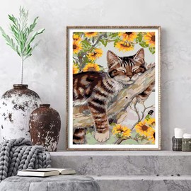 Paint by Number for Adults. Cats Paint by Numbers for Adults Beginner Drawing Paintwork with 3 Paintbrushes Paint Canvas Oil Painting 16” x 20”