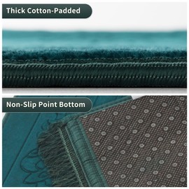 YAZEIN Muslim Prayer Rug with Tasbih Prayer Beads, Soft Large Prayer Matt Islam, Padded Islamic Prayer Mat Thick for Men and Women, Janamaz, Sajadah (Green)