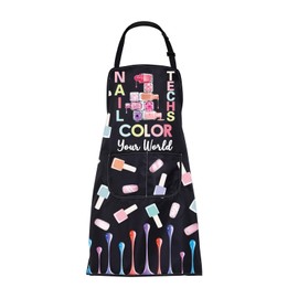 FUSTMW Nail Aprons with Pockets Nail Salon Aprons for Women Nail Artist Apron Manicurist Apron Salon Aprons for Nail Tech (nail apron techs)
