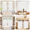 DWCN White Faux Linen Kitchen Curtains, 36 Inch Drop Cafe