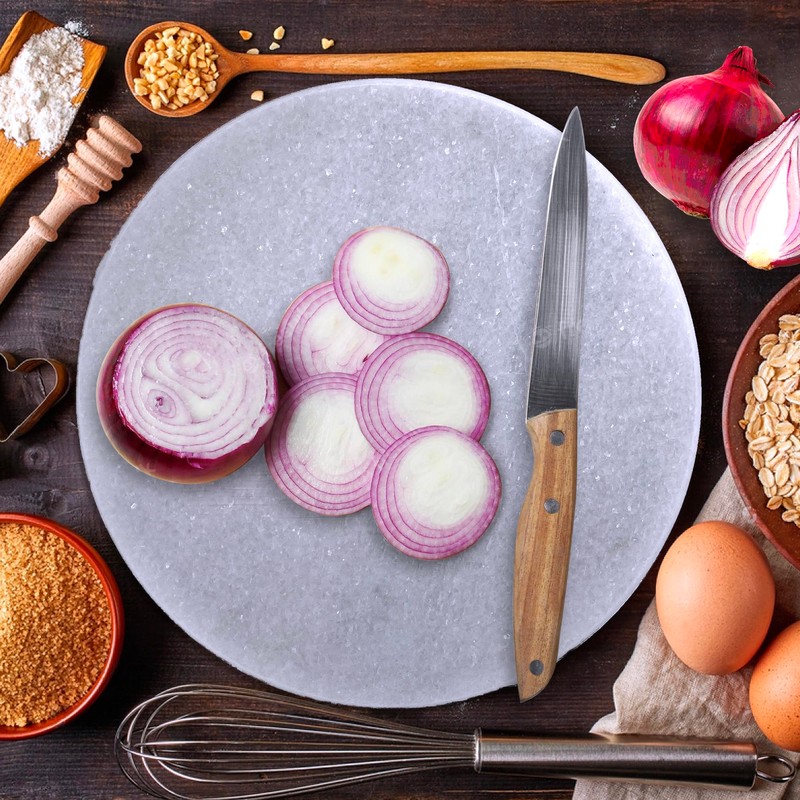 White Marble Chakla, high- Quality Marble Ring Base Rolling Board