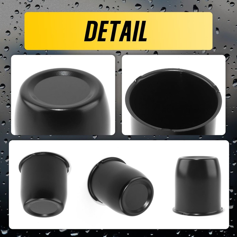 2Pcs 3.19" Stainless Trailer Wheel Center Caps, 3.6" H Matte