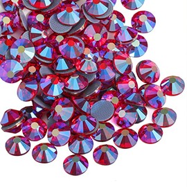 BEADSLAND Hotfix - 1440 diamantes de imitación de cristal con parte trasera plana para manualidades, ropa, decoraciones de bricolaje, Siam claro AB, S