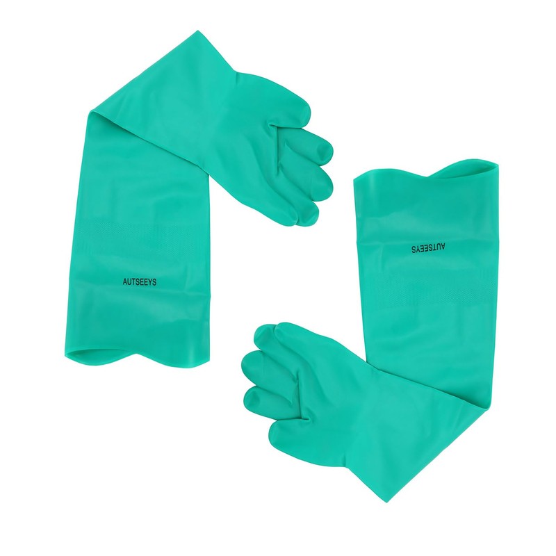 AUTSEEYS Aquarium Gloves for Fish Tank Maintenance,Shoulder Length Waterproof Long