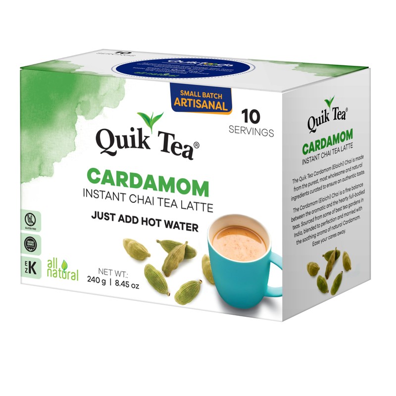 QuikTea Cardamom Instant Chai Tea Latte - 10 Count Single