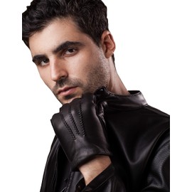 YISEVEN Men's Deerskin Leather Warm Cashmere Lined