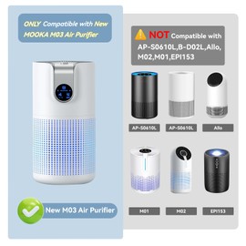 Aliddle M03 replacement filter Compatible with MOOKA M03 Air Purifier, H13 True HEPA Filter, High-Efficiency Activated Carbon Filter Filtration System, 3-in-1 Pre-Filter, 2 Pack