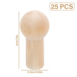 TULEBOLIAN 25pcs Wooden Coat Peg,Wood Wall Hooks,Towel Hooks,Decoration Wall Hat Hanger,5 * 2.3cm,Natural Wood,Coat Rack,for Hats,Bags,Keys