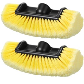 Tanlade 2 Pcs Car Wash Brush Head with Soft Detailing Bristle Flow Through Car Cleaning Brush Exterior Wash Equipment for Auto Truck RV Boat Camper(12 Inch,Yellow)