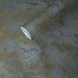 Modern Wallpaper Rolls Charcoal Gray Bronze Metallic Textured Plain Faux Fabric
