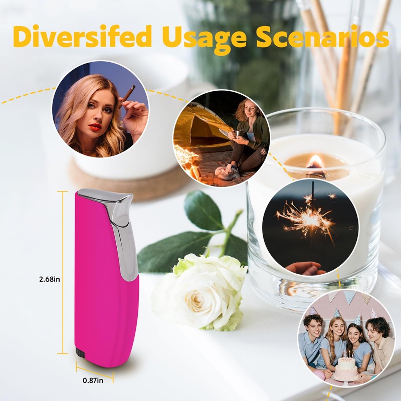 2 Pack Torch Lighter Butane Lighter,Refillable Mini Lighter for Candles