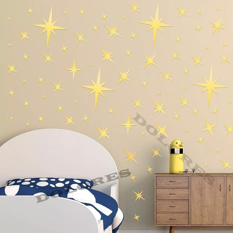 Dolores 276 Pcs Estrellas Pegatinas Espejo Acrílicas Pared Extraíble