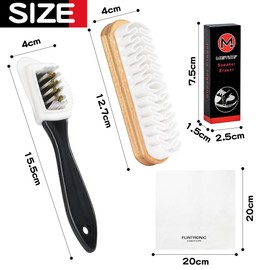 Kanoson Suede Brush for Shoes, Set of 4, Suede Brush Set, Suede Brush, Nubuck Brush, Shoe Brush, Suede with Eraser and Cleaning Cloth for Nubuck Suede Velour