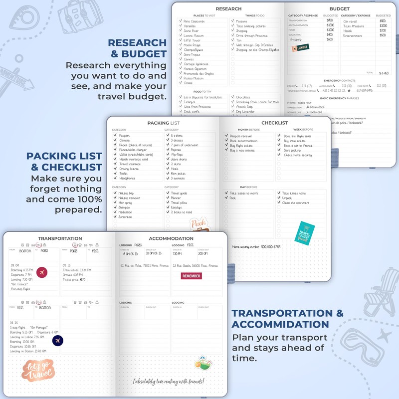 Clever Fox Travel Journal – Vacation Planner with Budget Plan,