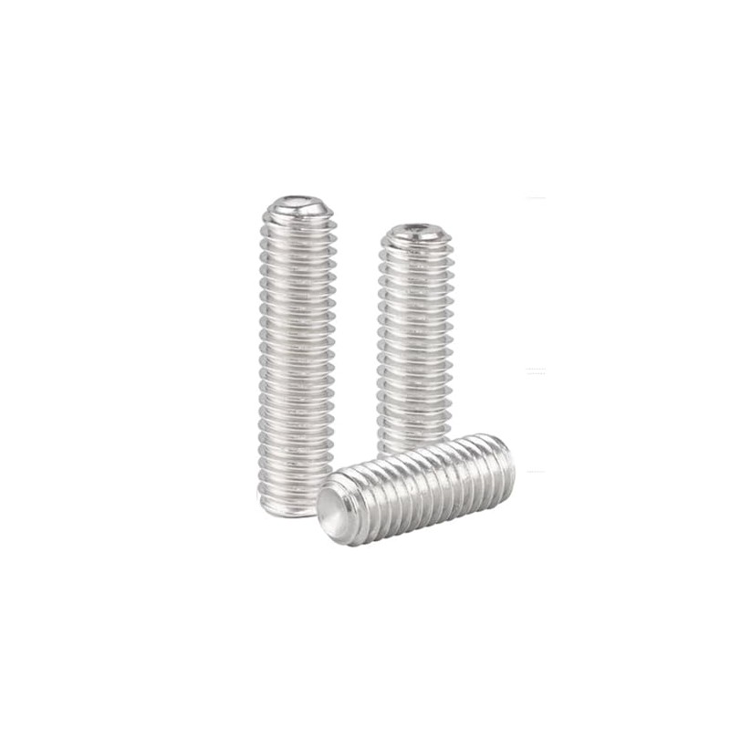 10Pcs #10-24x3/4 Hex Socket Set Grub Screws,Headless Cup Point,Flat Point