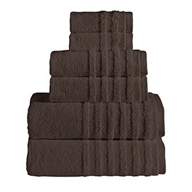SaaSoh Opulent Collection 6 PK Towels Set (Chocolate)