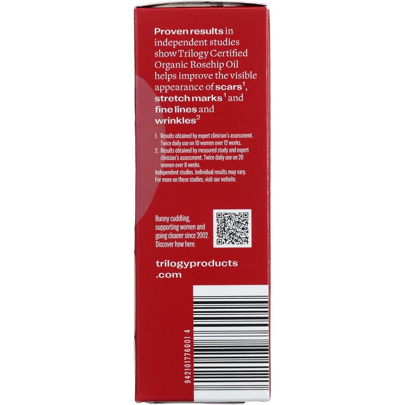 Trilogy Certified Organic Rosehip Oil for Unisex, 0.67 Ounce