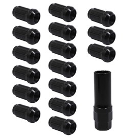 LAFORMO RZR 1000 XP 900 S Turbo Ranger Tapered Lug Nuts 12MM X 1.50 Acorn,Closed End Bulge Acorn with 1 Key 16/PK (Black)