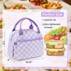 LEDAOU Insulated Lunch Box Corduroy Lunch Tote Bags Leakproof Cooler