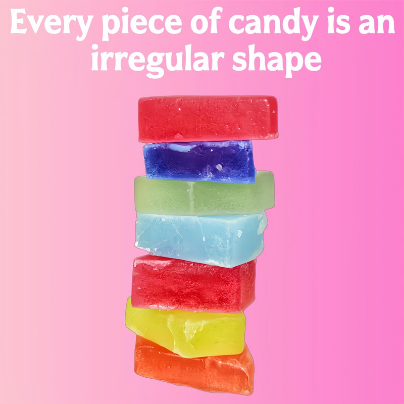 Rainbow Edible Gem Candies 8.8oz - Irregular Shaped Crispy Crystal