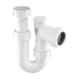 McAlpine ASA10V Adjustable Inlet Tubular Swivel Anti-Syphon 'P' Trap-1.25 inch, White
