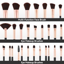 Makeup Brush Set for Foundation Concealer Eyeshadow and Travel, Include Make Up Brush, Sponge, 51PCS Black