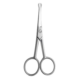 ZWILLING Nose Hair and Ear Hair Scissors, Beard Scissors Made of Stainless Steel with Straight Rounded Tip, Silver