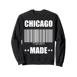 Chicago Made Barcode With 773, 312, 872 Area Funny Chicago Sweatshirt