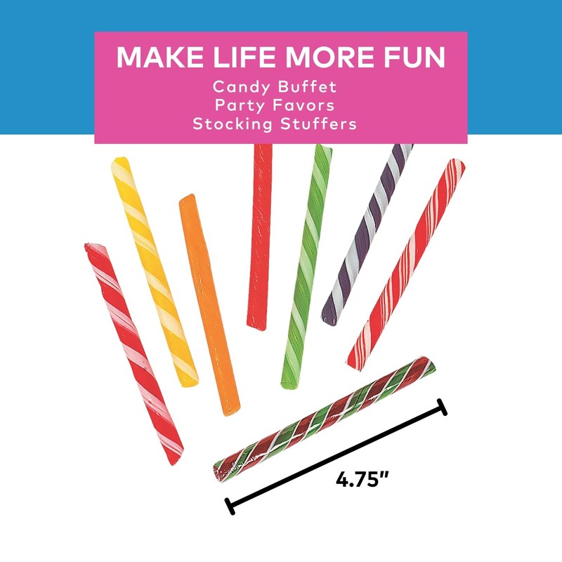 Fun Express Candy Canes Bulk Individually Wrapped - 80 Peppermint