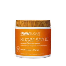 RAW SUGAR, Exfoliante Corporal a Base de Azúcar, Suaviza y Revitaliza la Piel, con Coco y Mango, Prensado en Frío, Vegano, Libre de Sulfatos y Parabenos, 425 g