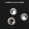 10 x Silver Tone 30mm Rhinestone Drawer Knobs for Cupboard