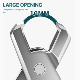 YUDANSI Black Large Mouth Nail Clippers with Nail File - Stainless Steel, Durable, Ergonomic, High Quality, Metal Construction, Includes File and Non-Slip Handle