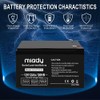 Miady 12V 12Ah Rechargeable Sealed Lead Acid Battery (2 Packs)