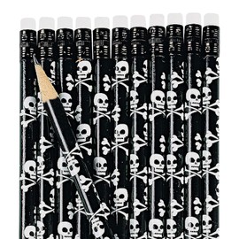 Fun Express Wooden Skull & Crossbones Pencils (2 Dozen)