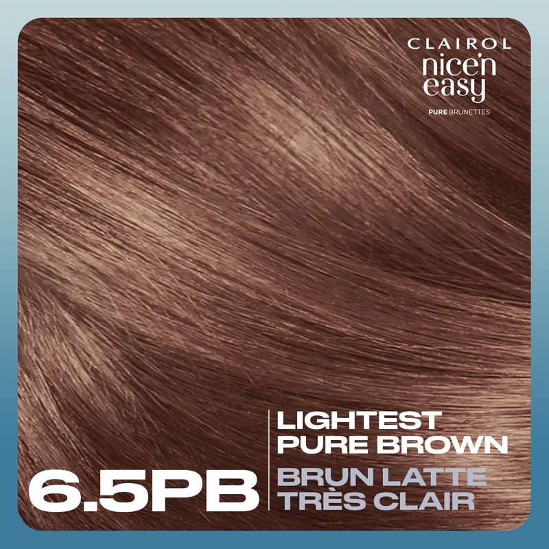 Clairol Nice'n Easy Pure Brunettes Permanent Hair Dye, 6PB Light
