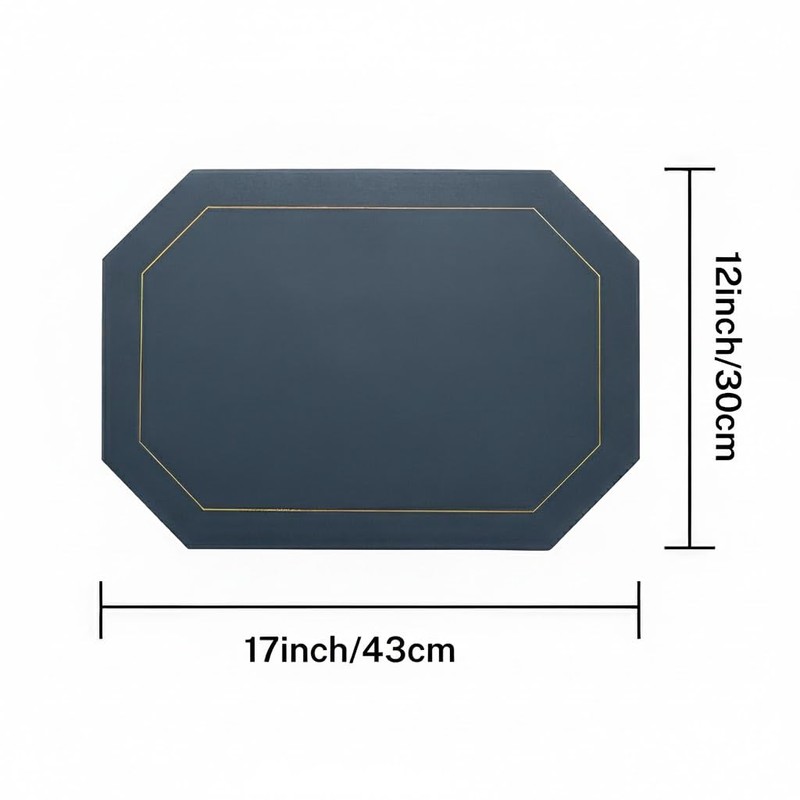 Faux Leather Placemats,Wipeable Dual Sided,Set of 4