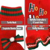 KYEESE Red Dog Sweater Christmas Turtleneck with Bowtie Knit Pullover