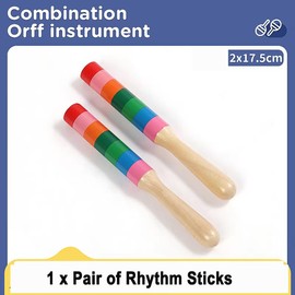 Colorful Sound Stick Wood Percussion Instrument Stick Percussion Instrument Accessories Rhythm Sticks Wood Stick