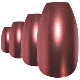 Bling Art Ballerina False Nails Fake Coffin Matte Beige Metallic Acrylic Tips