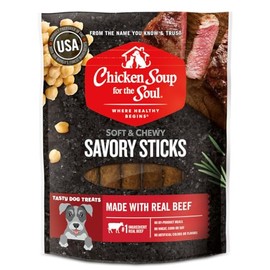 Chicken Soup for the Soul Pet Food Savory Sticks Dog Treats, Beef, 5 Ounce Bag | Soy, Corn & Wheat Free, No Artificial Flavors or Preservatives