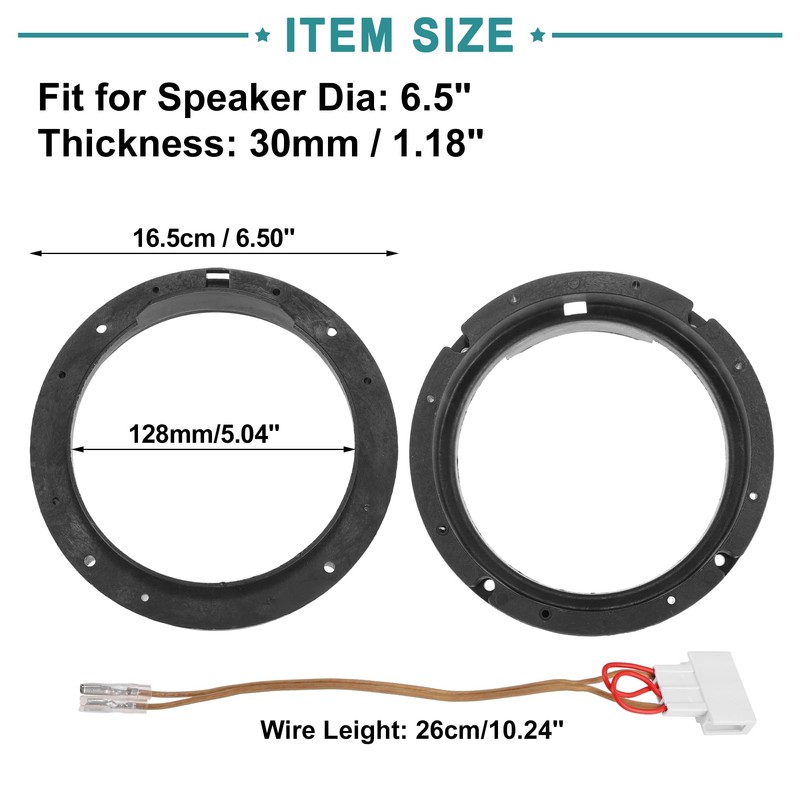 ACROPIX 6.5" Car Speaker Adapter Spacer Ring with Wire Combination